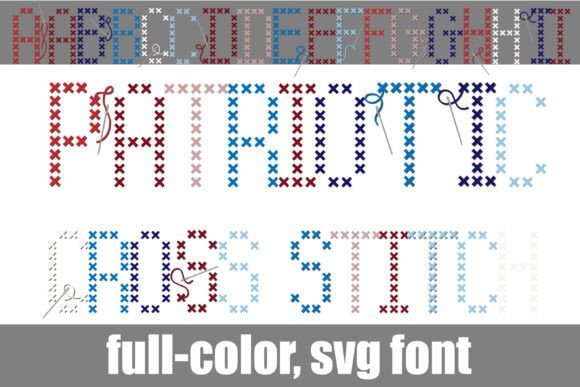 Patriotic Cross Stitch Font: A Beautiful Craft Typeface for Makers